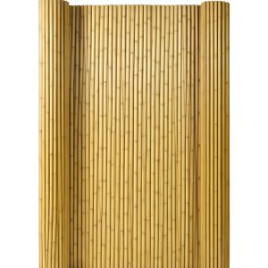 Roll-up bamboo fence for easy installation as garden border partition