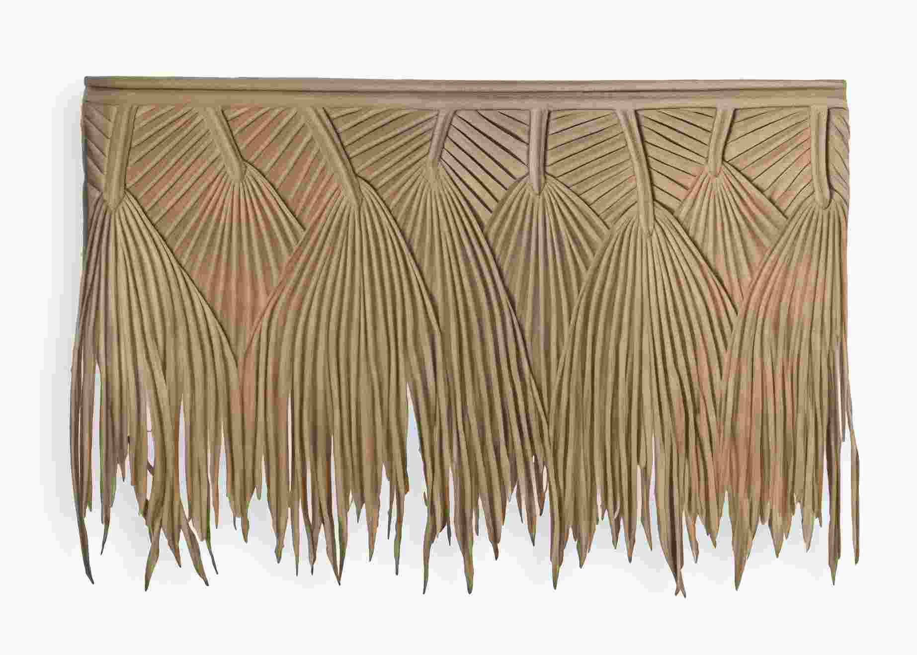 Banana Synthetic Palm Thatch with wide-leaf pattern for a tropical look.