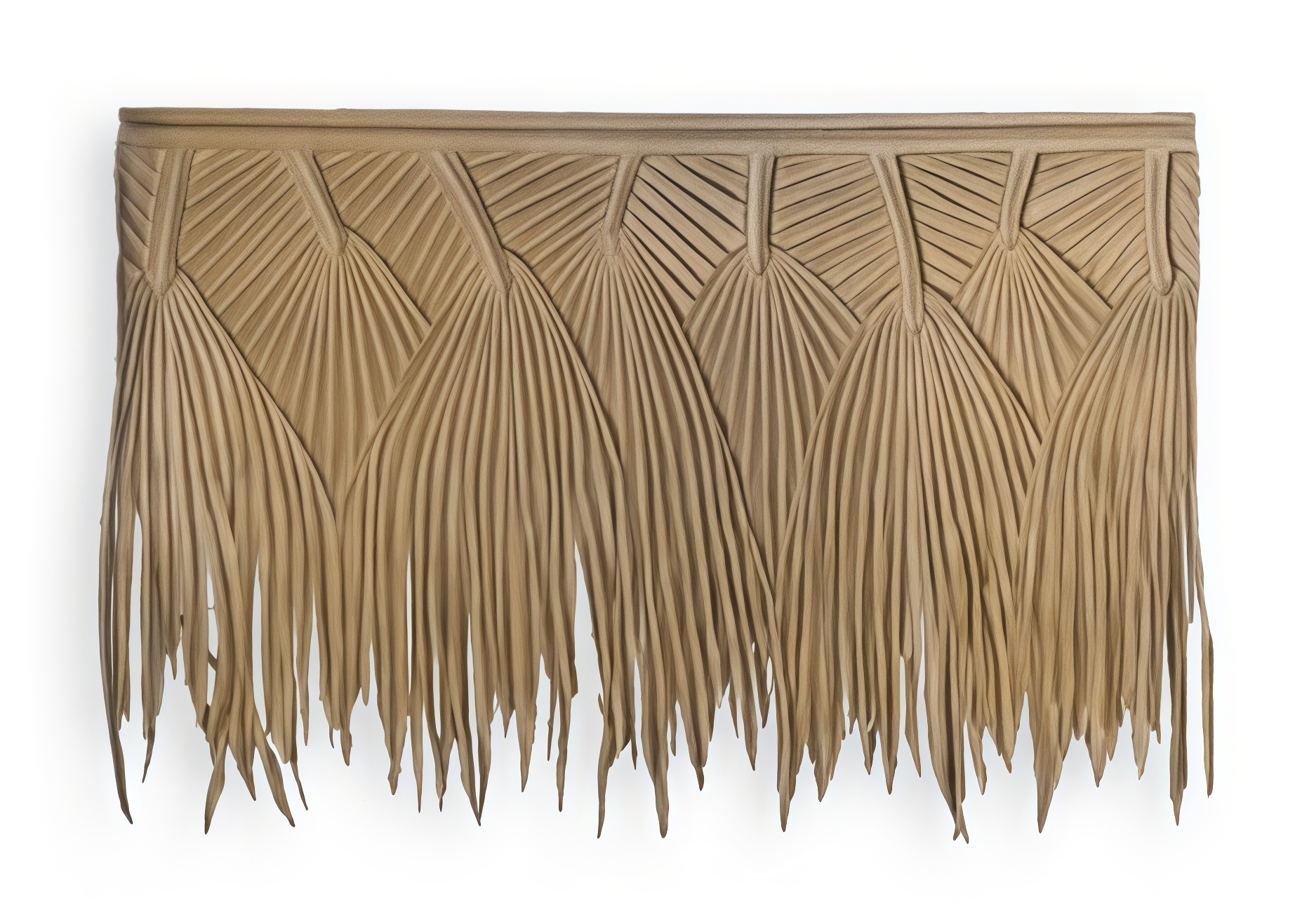 Banana Synthetic Palm Thatch with wide-leaf pattern for a tropical look.