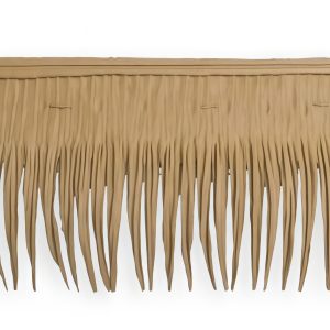 Old Curve Synthetic Palm Thatch featuring a weathered, aged appearance for vintage style.