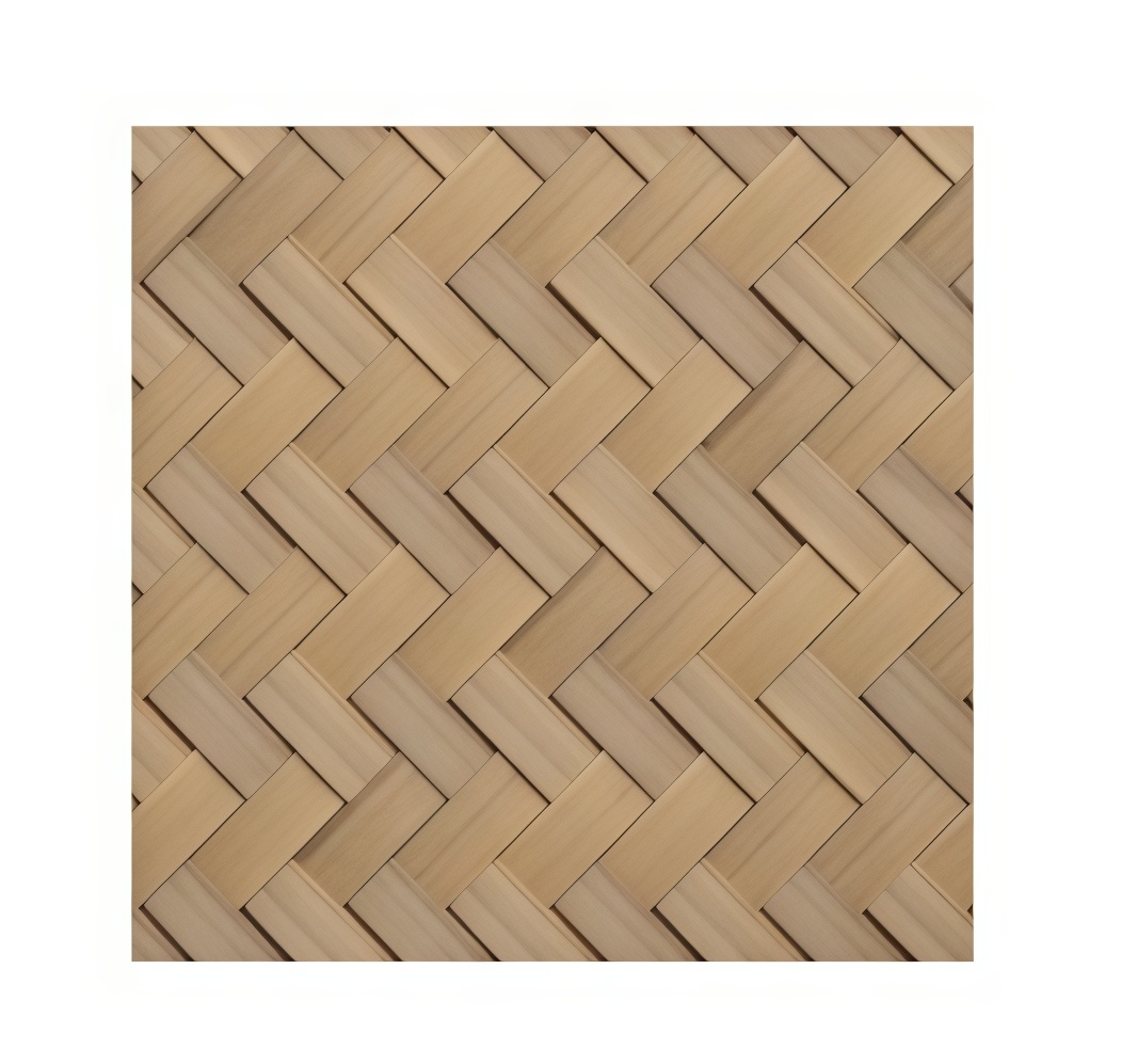 Synthetic Bamboo Matting on modern interior wall creating warm, natural atmosphere