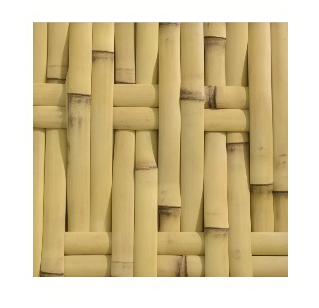 Synthetic Bamboo Matting lighting effect presenting warm light and shadow