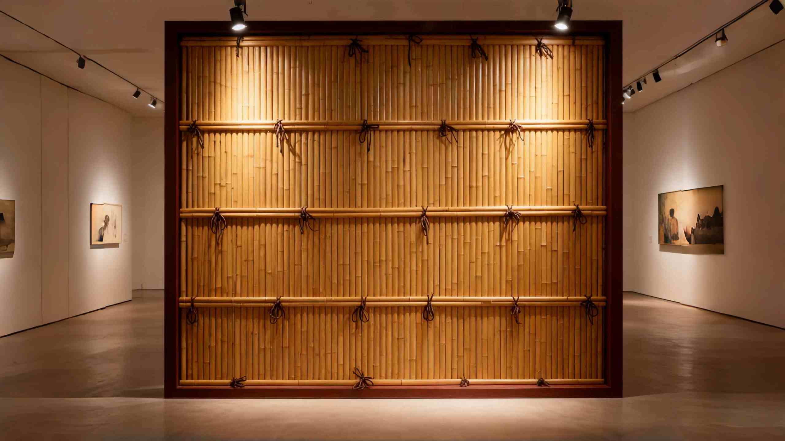 synthetic bamboo panels gallery partition