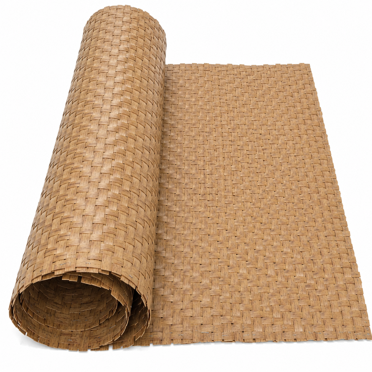 Weathered Natural Bamboo woven wall panel roll with realistic bamboo-inspired texture on a white background.